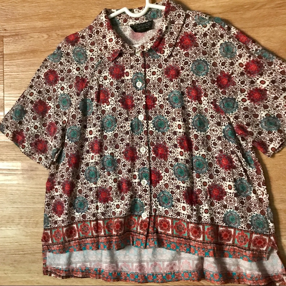 Topshop Floral Button up Shirt